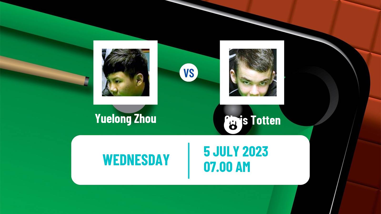 Snooker Championship League Yuelong Zhou - Chris Totten
