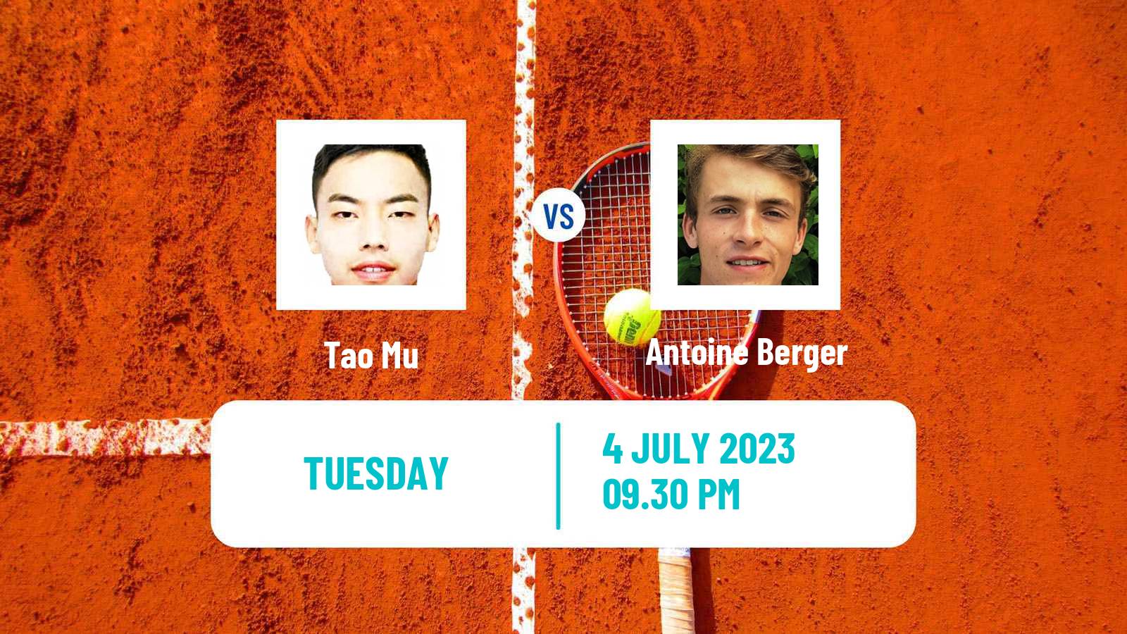 Tennis ITF M15 Tianjin 4 Men Tao Mu - Antoine Berger