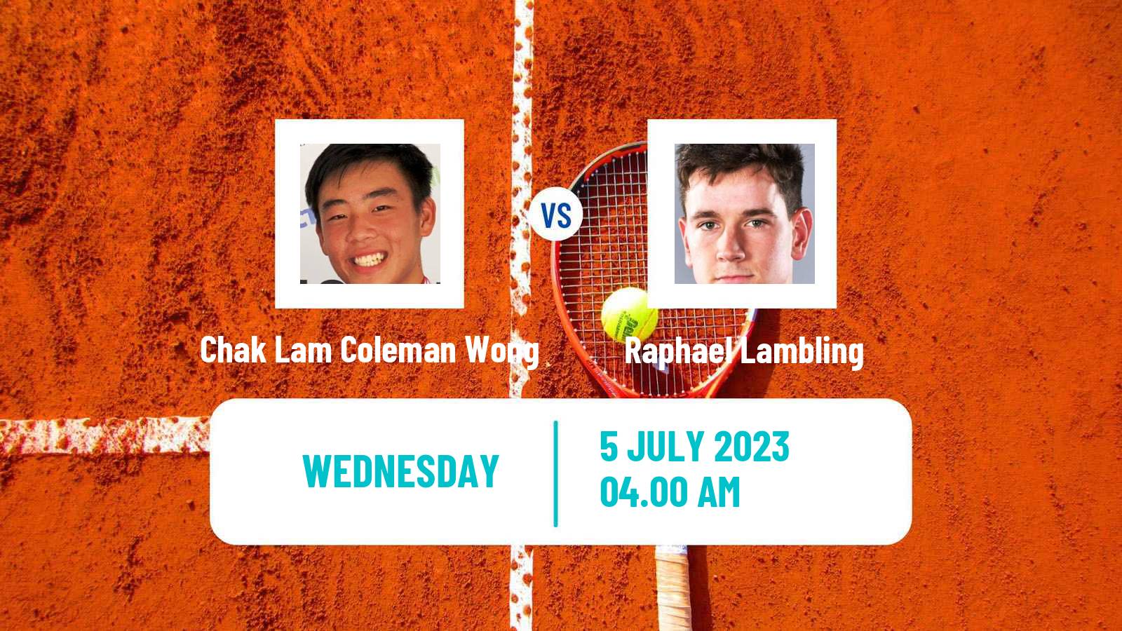 Tennis ITF M15 Monastir 27 Men Chak Lam Coleman Wong - Raphael Lambling