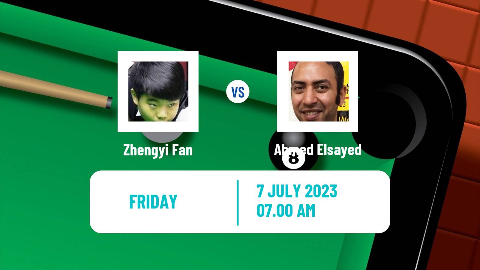 Snooker Championship League Zhengyi Fan - Ahmed Elsayed