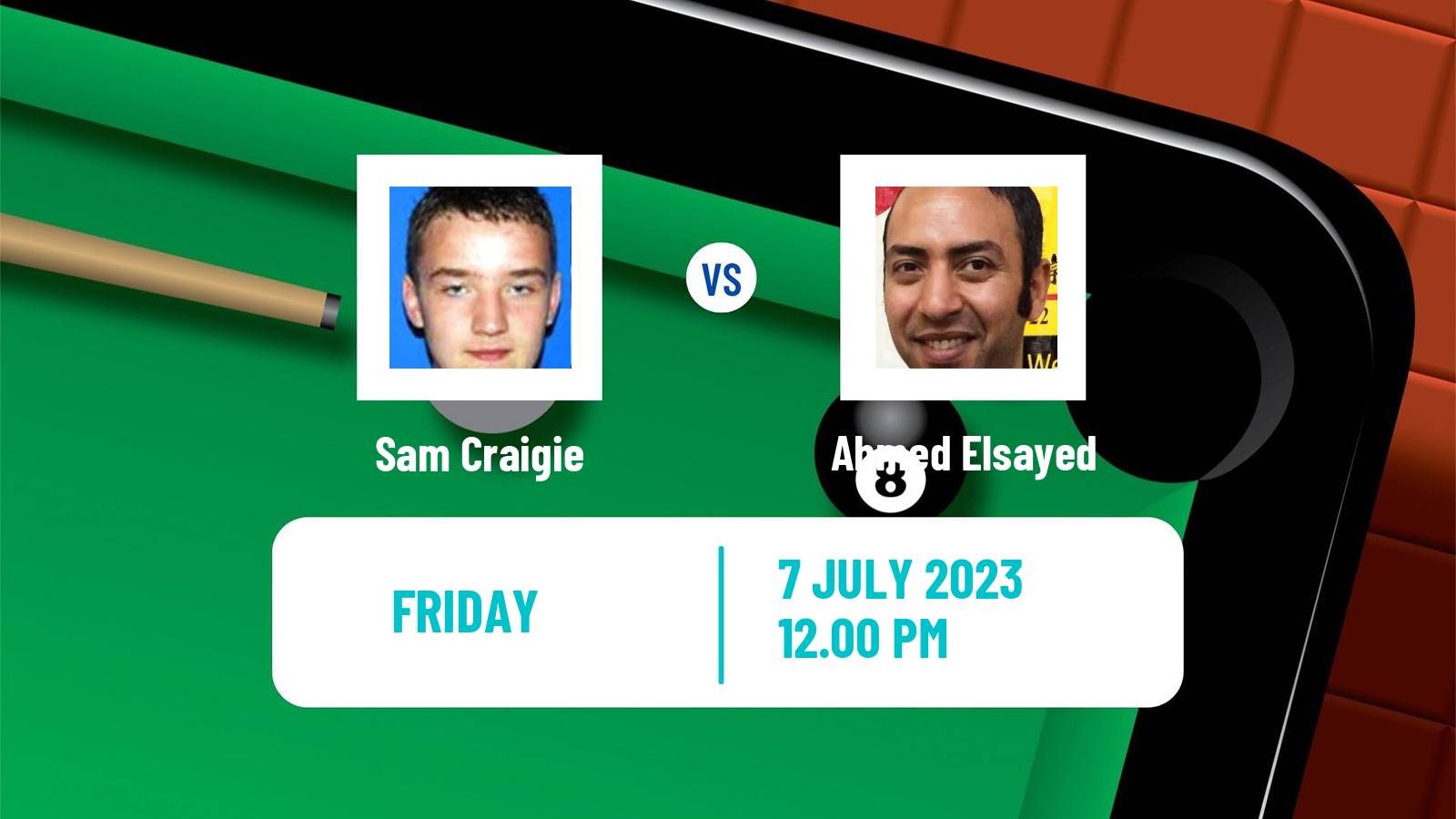 Snooker Championship League Sam Craigie - Ahmed Elsayed