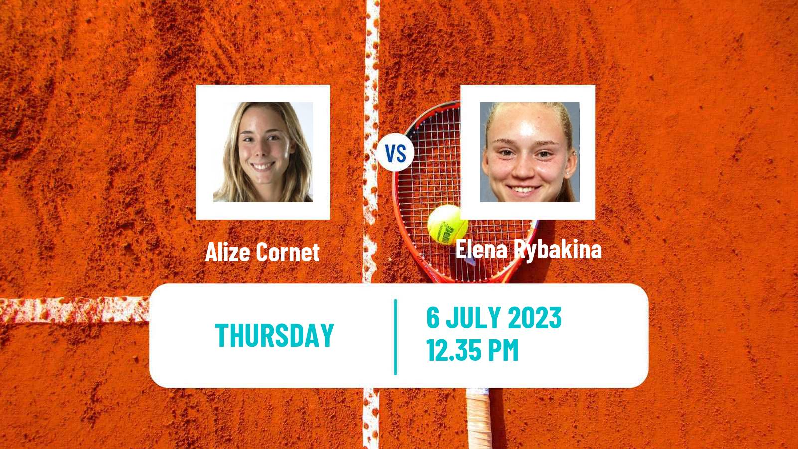 Tennis WTA Wimbledon Alize Cornet - Elena Rybakina