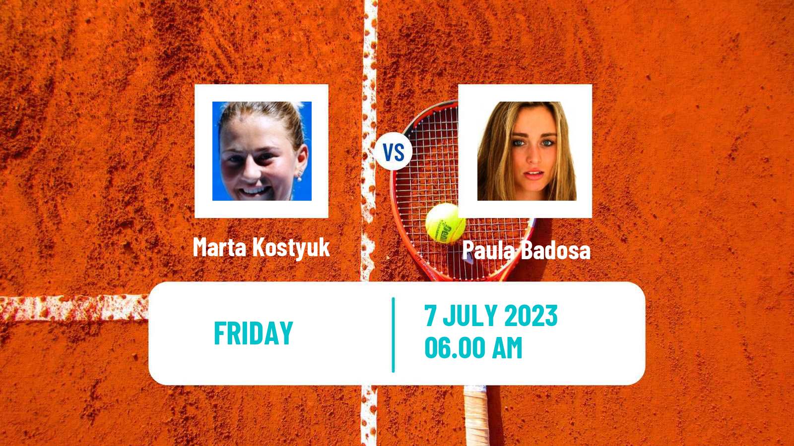 Tennis WTA Wimbledon Marta Kostyuk - Paula Badosa