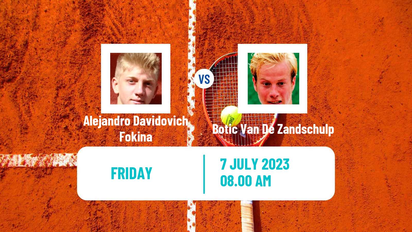 Tennis ATP Wimbledon Alejandro Davidovich Fokina - Botic Van De Zandschulp