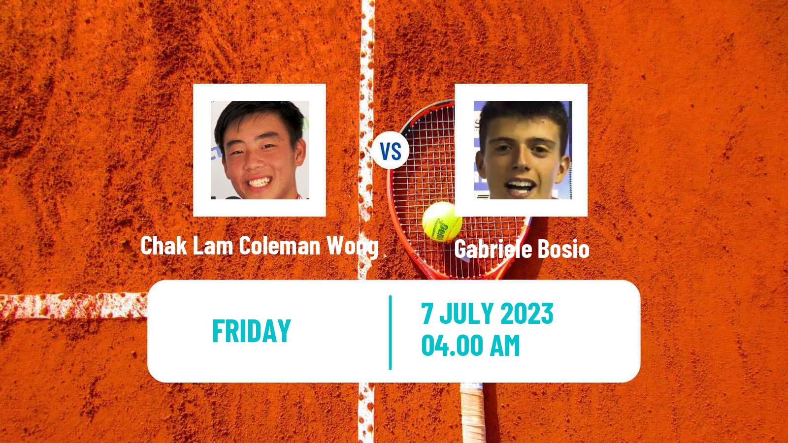 Tennis ITF M15 Monastir 27 Men Chak Lam Coleman Wong - Gabriele Bosio