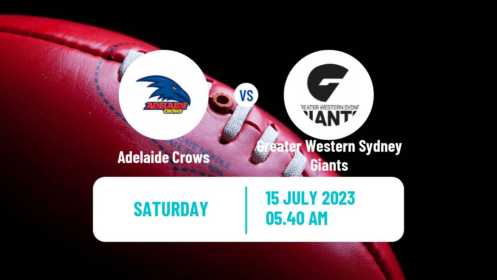 Aussie rules AFL Adelaide Crows - Greater Western Sydney Giants