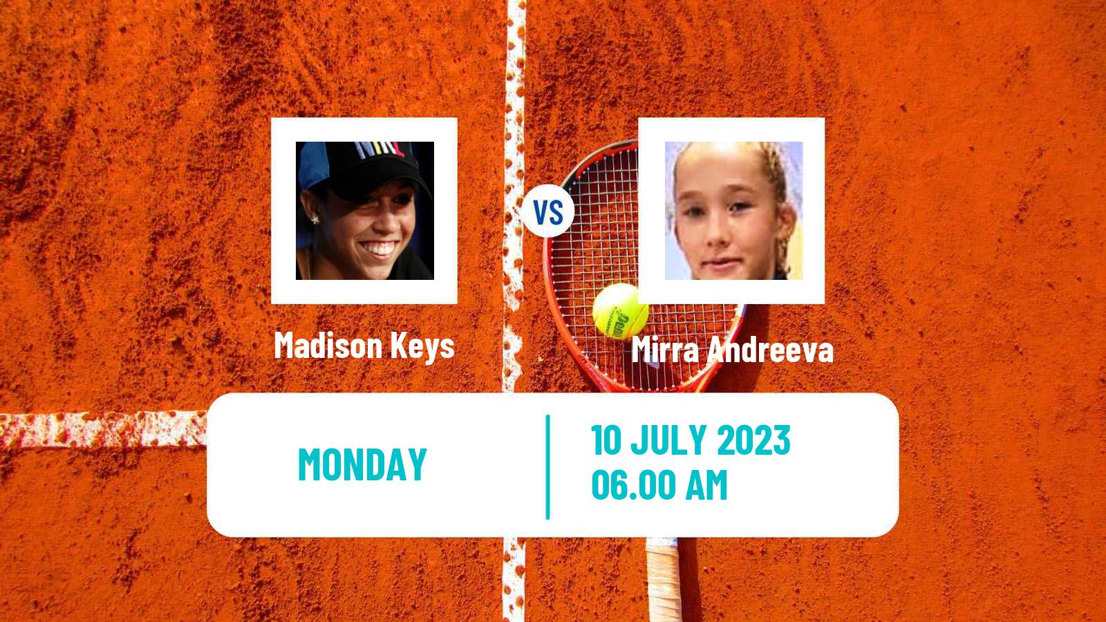 Tennis WTA Wimbledon Madison Keys - Mirra Andreeva