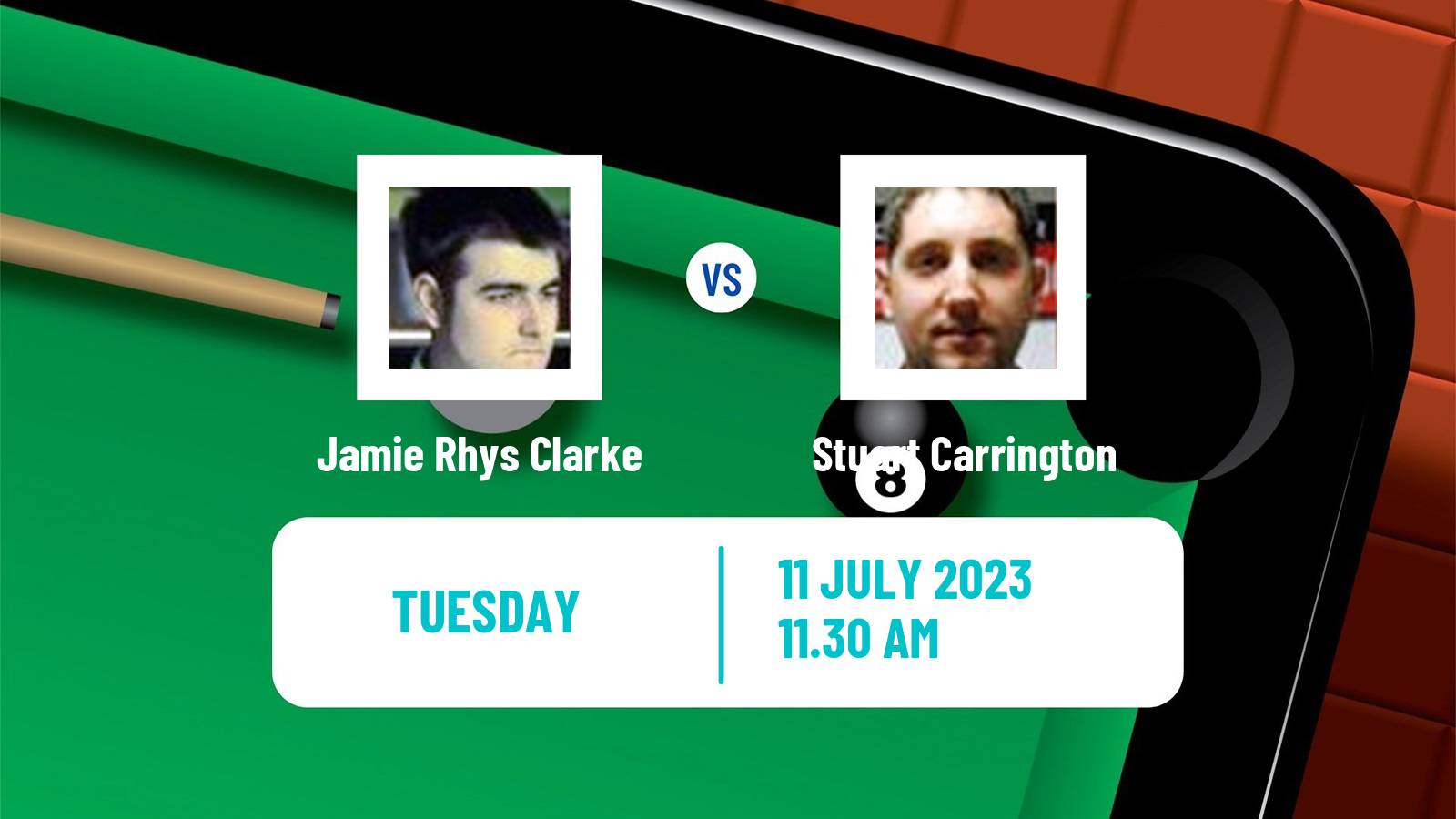 Snooker Championship League Jamie Rhys Clarke - Stuart Carrington