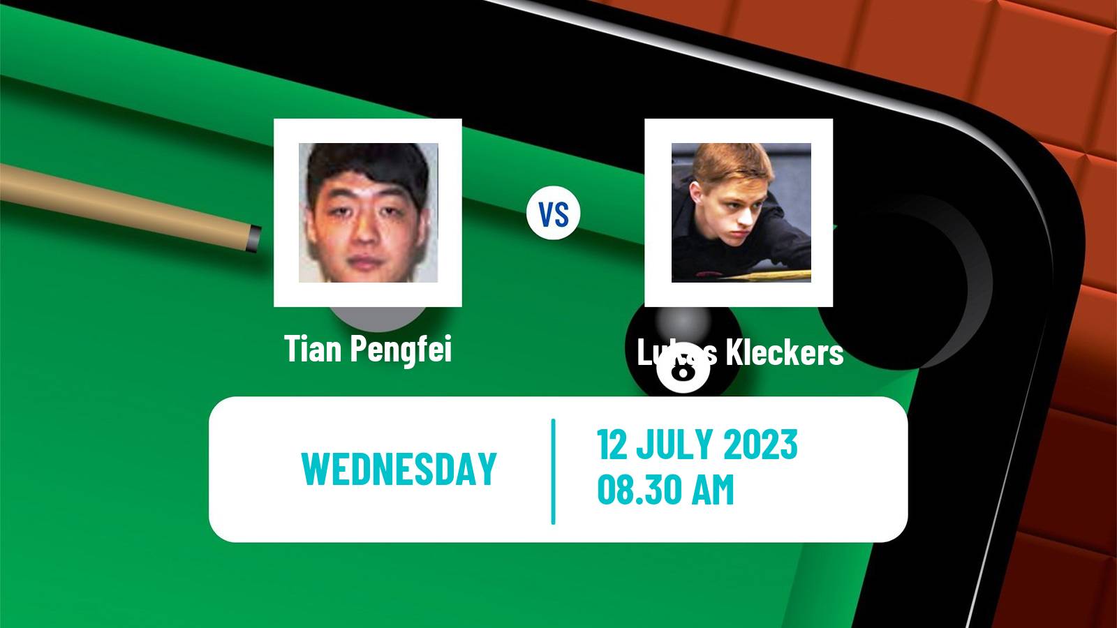 Snooker Championship League Tian Pengfei - Lukas Kleckers