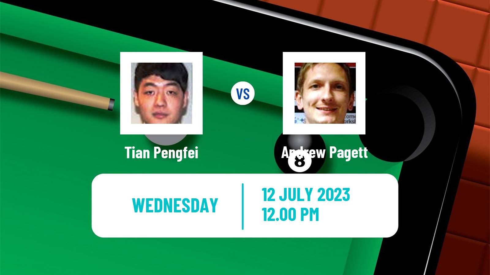 Snooker Championship League Tian Pengfei - Andrew Pagett