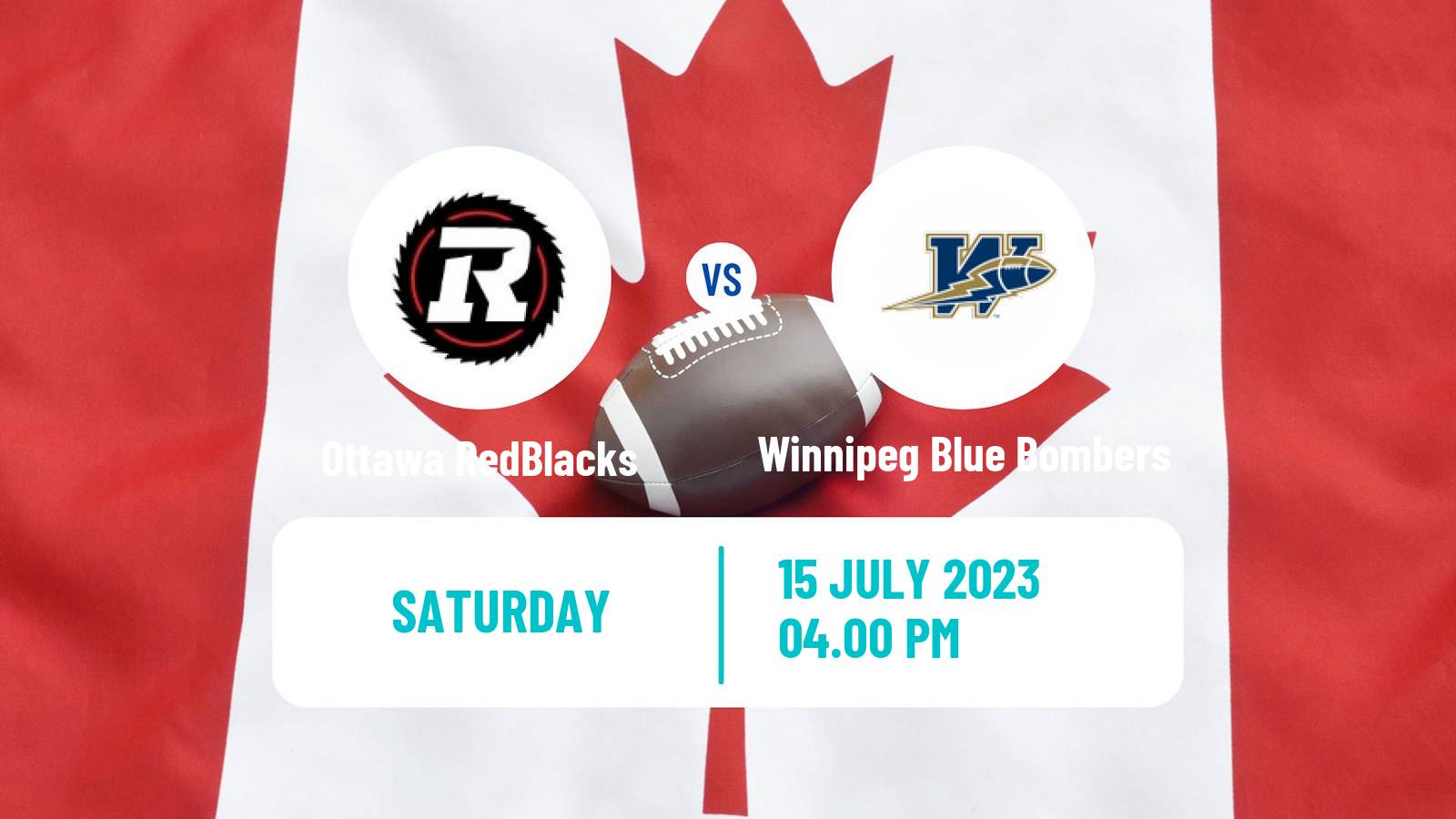 Canadian football CFL Ottawa RedBlacks - Winnipeg Blue Bombers