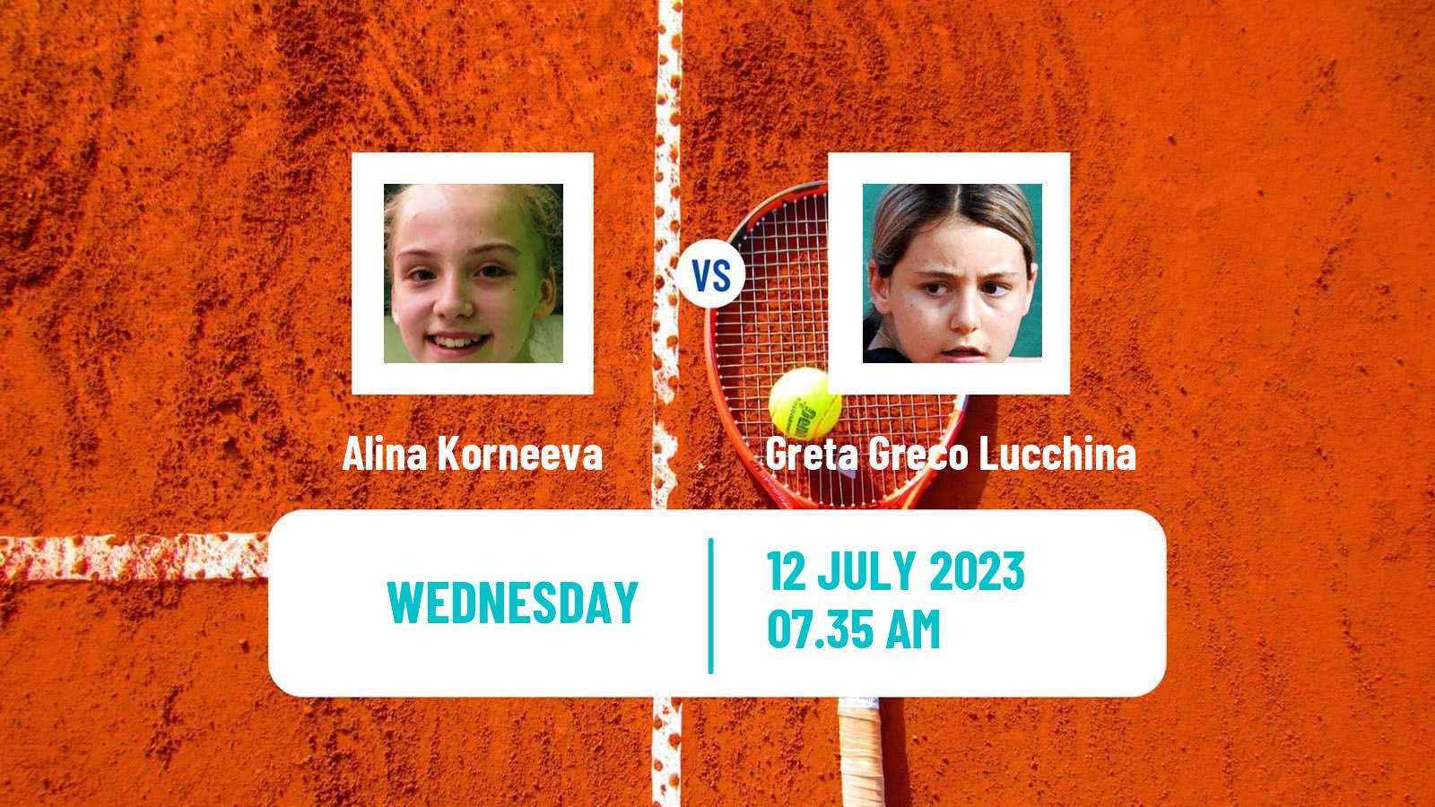 Tennis Girls Singles Wimbledon Alina Korneeva - Greta Greco Lucchina