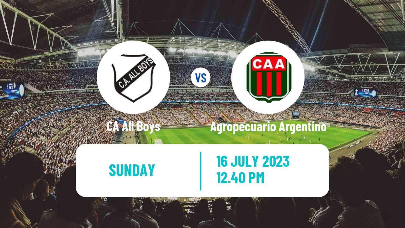 Soccer Argentinian Primera Nacional All Boys - Agropecuario Argentino