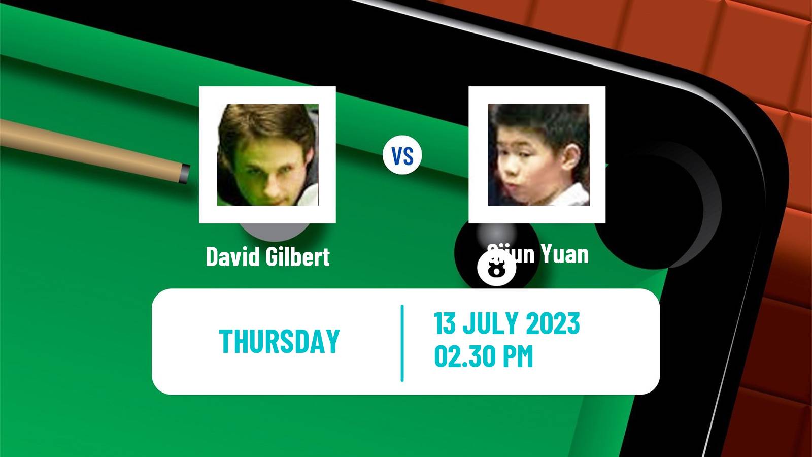 Snooker Championship League David Gilbert - Sijun Yuan