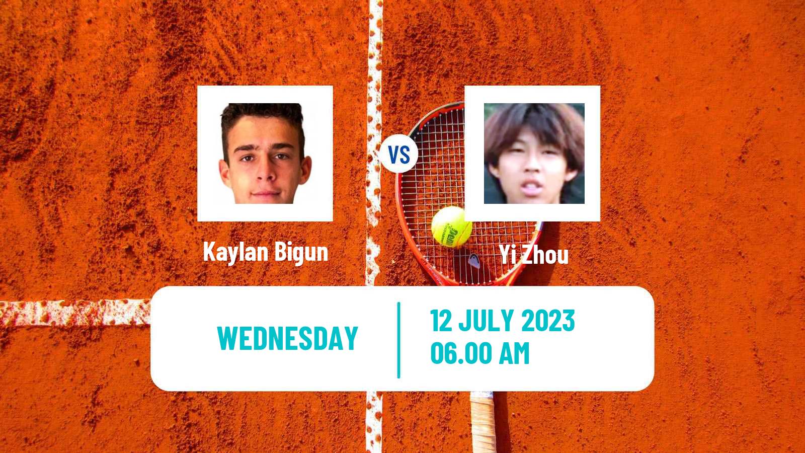 Tennis Boys Singles Wimbledon Kaylan Bigun - Yi Zhou