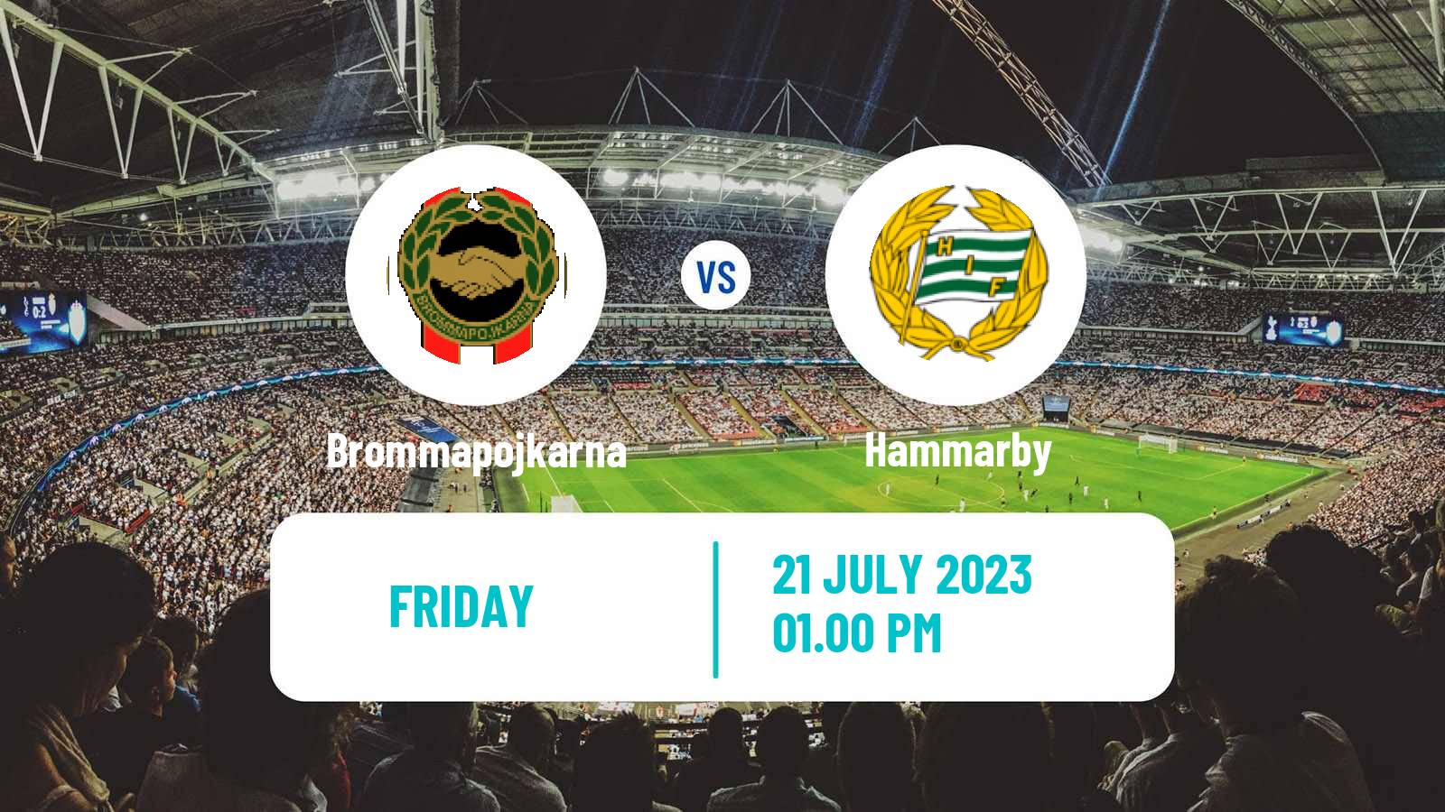 Soccer Swedish Allsvenskan Brommapojkarna - Hammarby