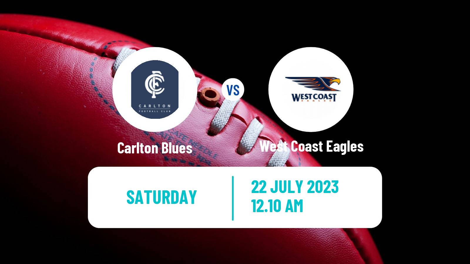 Aussie rules AFL Carlton Blues - West Coast Eagles