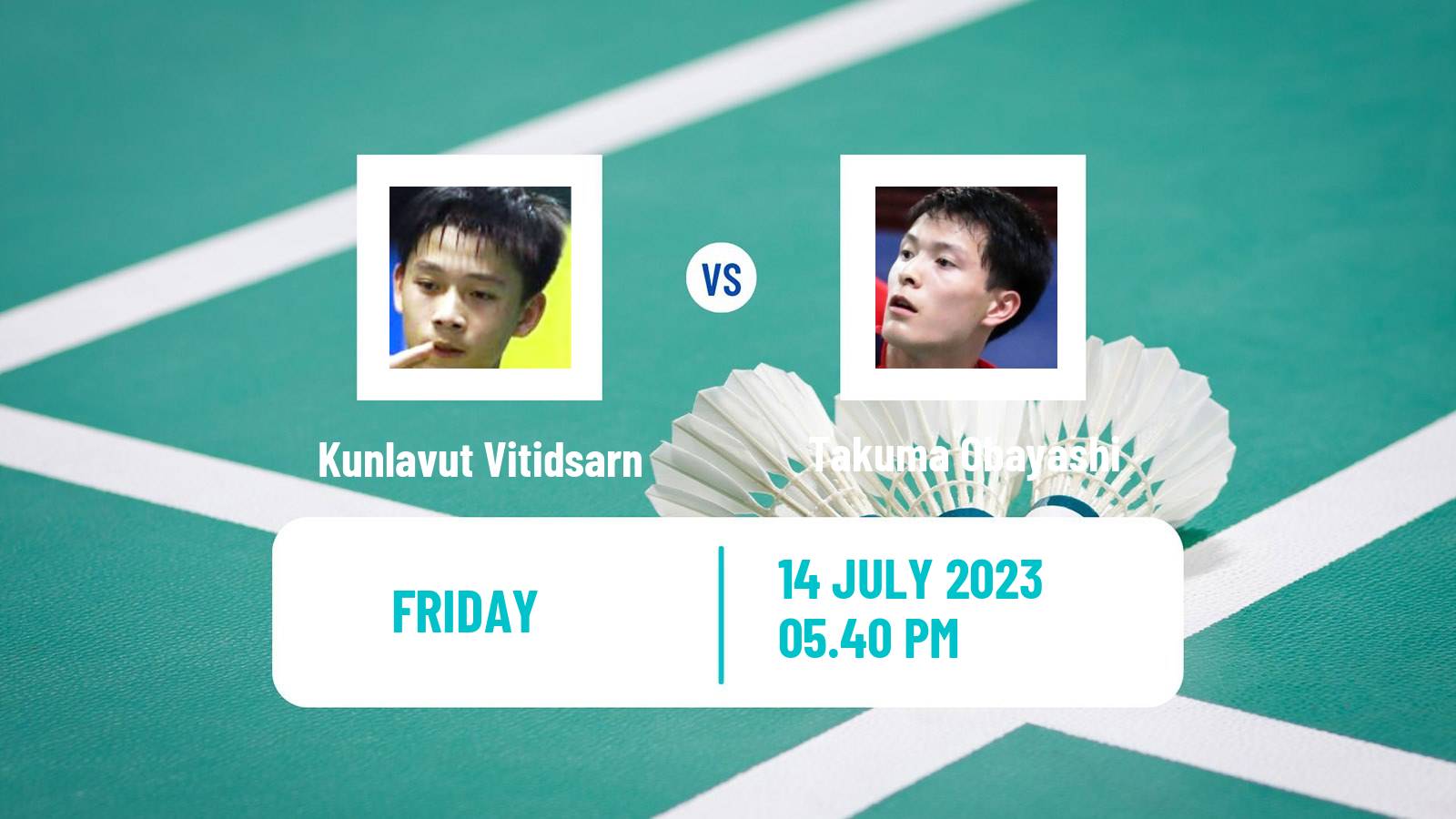 Badminton BWF World Tour Us Open Men Kunlavut Vitidsarn - Takuma Obayashi