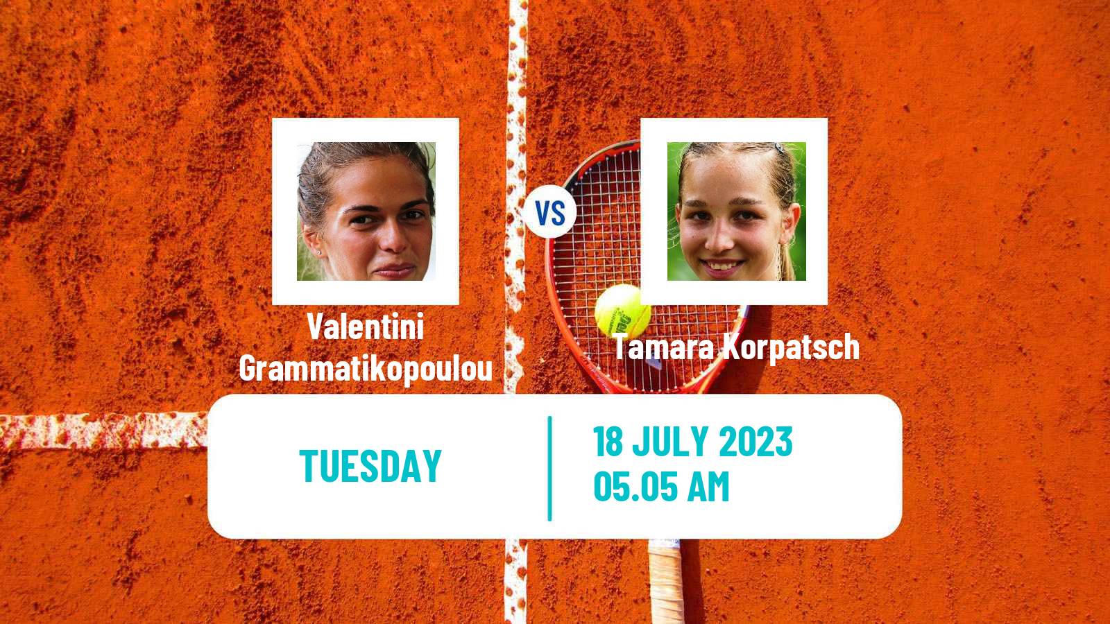 Tennis WTA Budapest Valentini Grammatikopoulou - Tamara Korpatsch