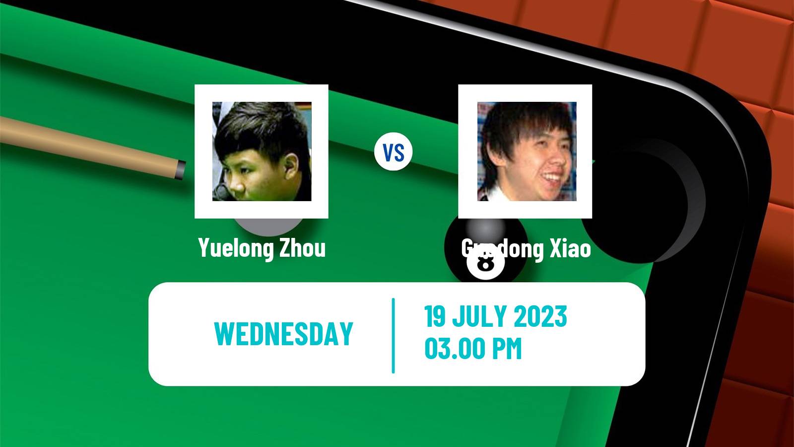 Snooker Championship League Yuelong Zhou - Guodong Xiao