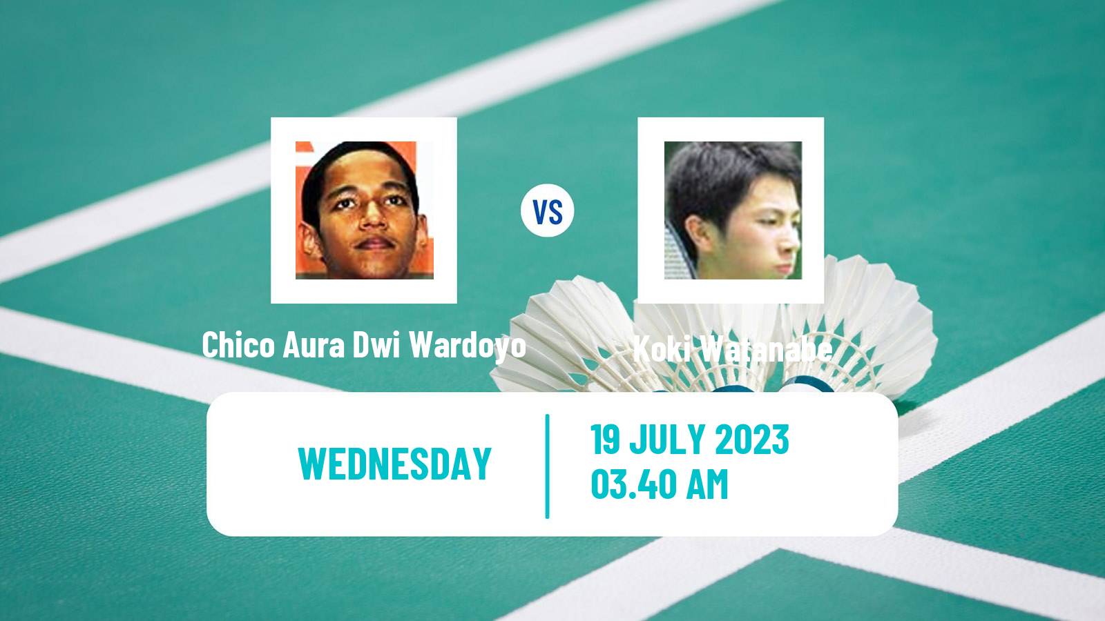 Badminton BWF World Tour Korea Open Men Chico Aura Dwi Wardoyo - Koki Watanabe