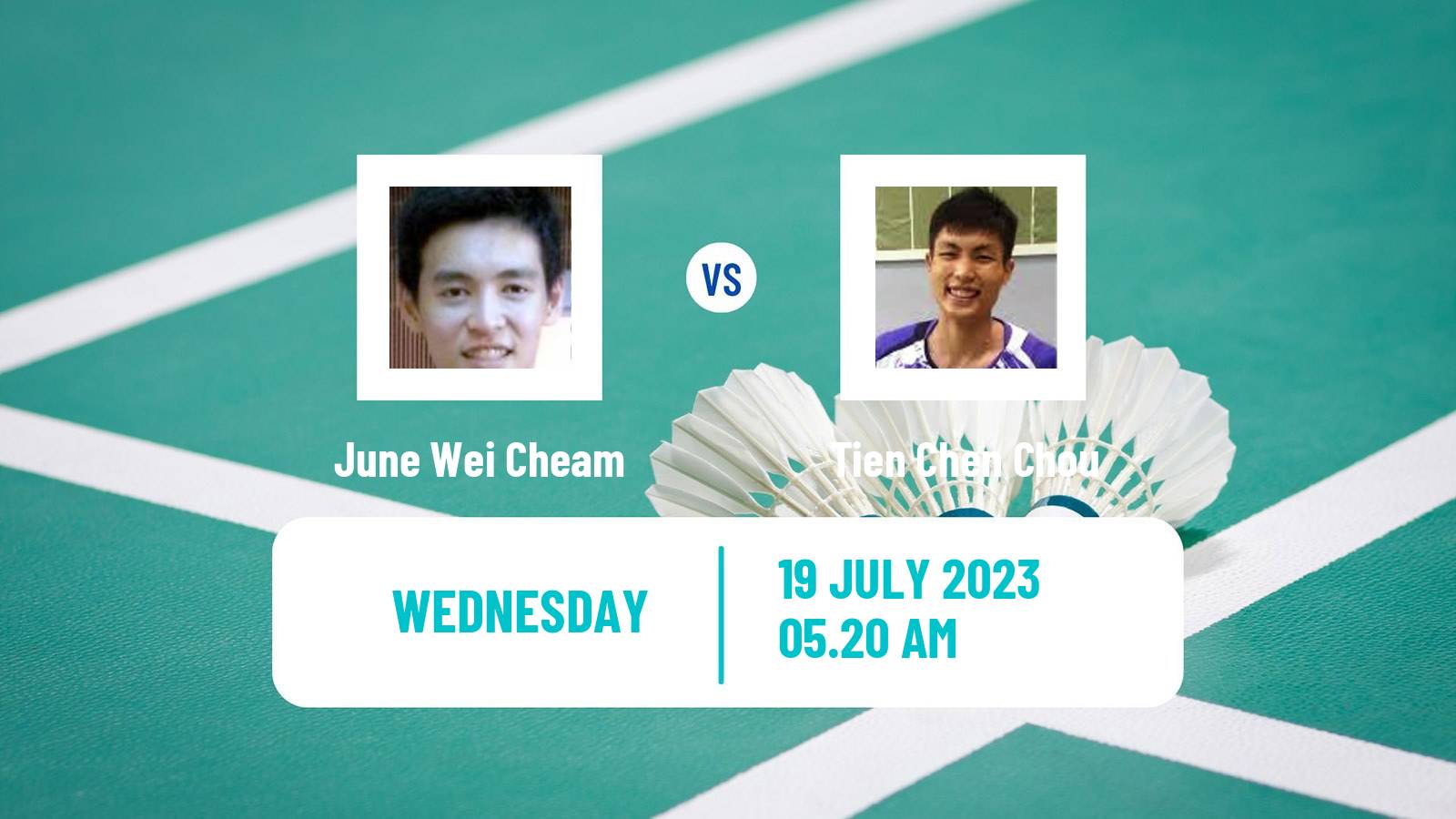 Badminton BWF World Tour Korea Open Men June Wei Cheam - Tien Chen Chou