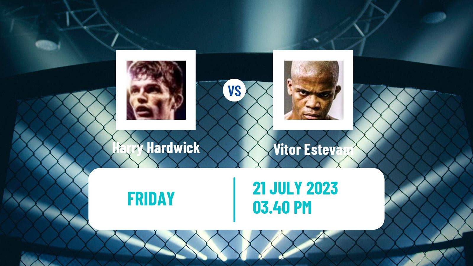 MMA Featherweight Cage Warriors Men Harry Hardwick - Vitor Estevam