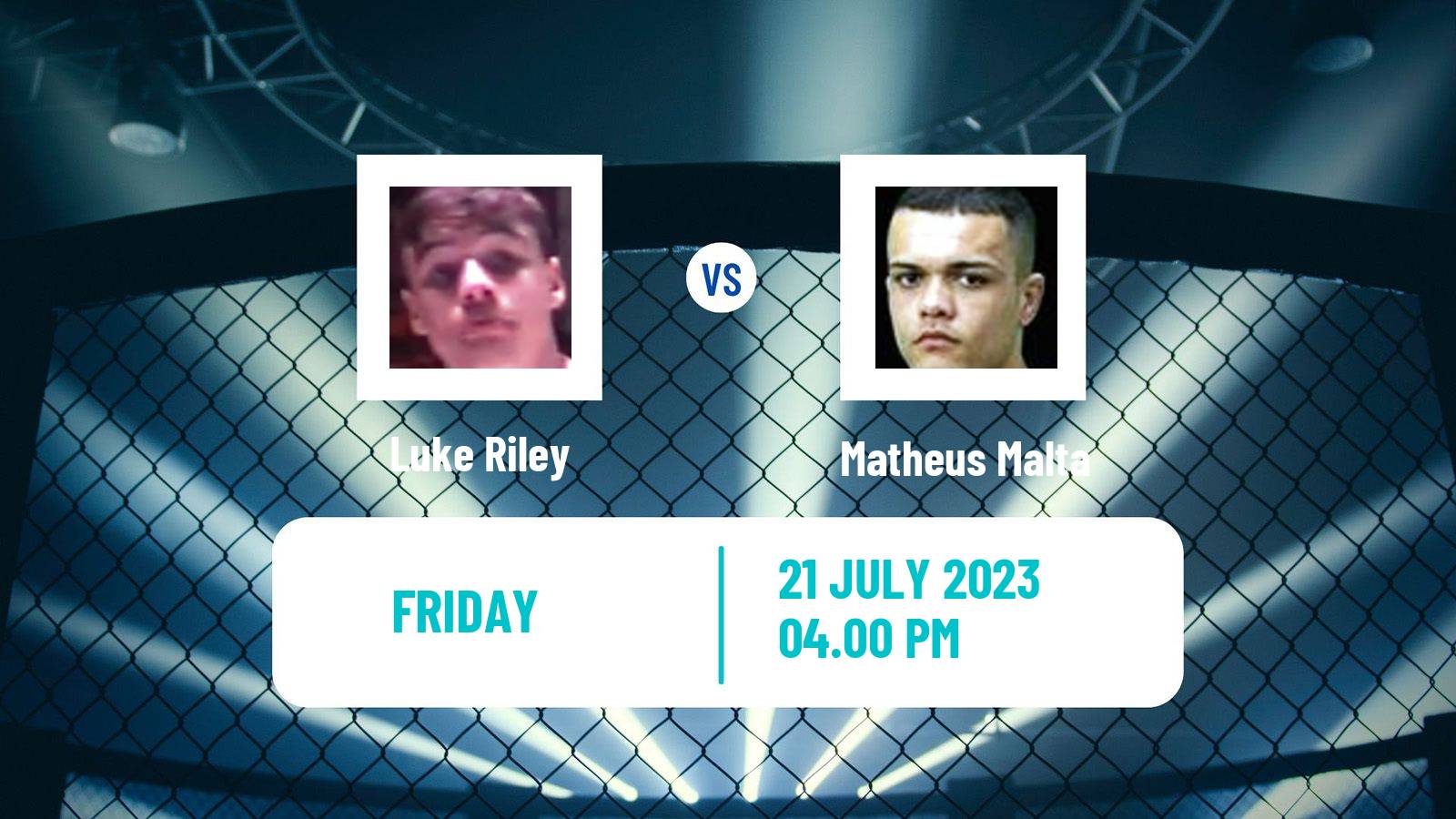 MMA Featherweight Cage Warriors Men Luke Riley - Matheus Malta