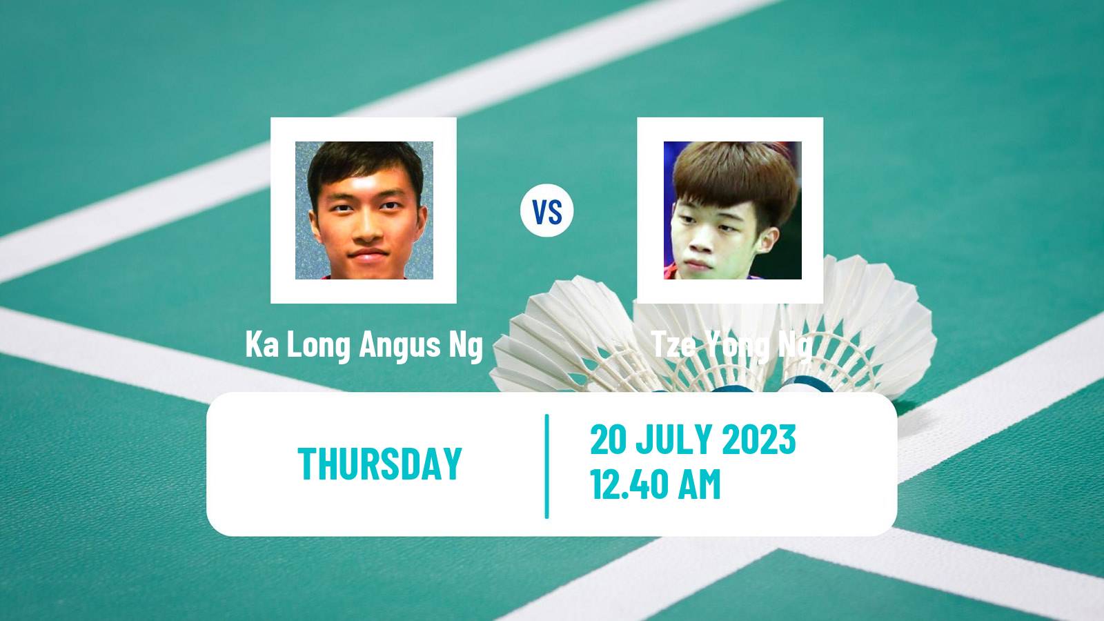 Badminton BWF World Tour Korea Open Men Ka Long Angus Ng - Tze Yong Ng