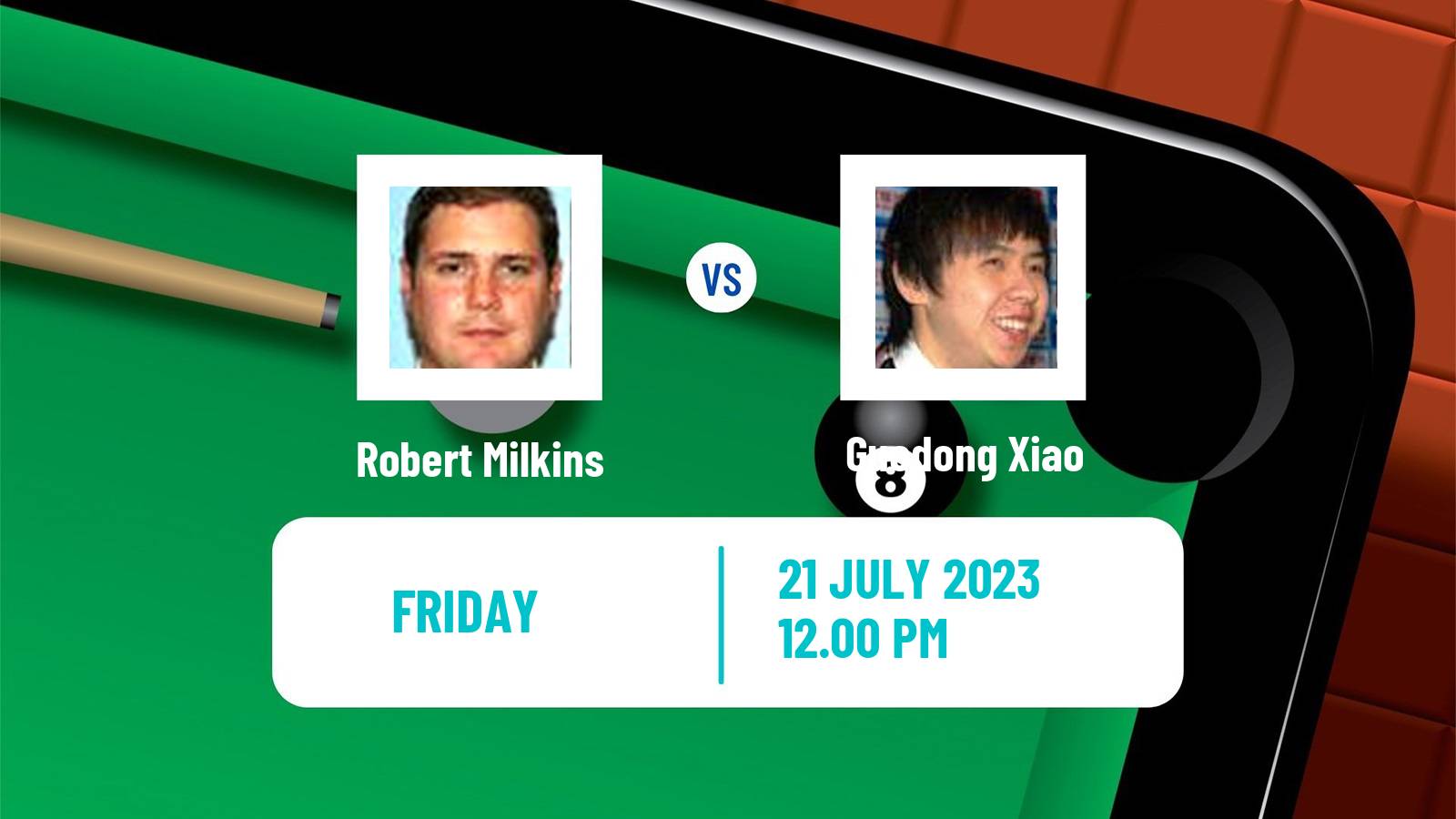 Snooker Championship League Robert Milkins - Guodong Xiao