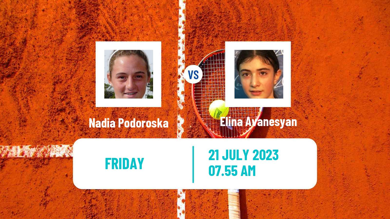 Tennis WTA Budapest Nadia Podoroska - Elina Avanesyan