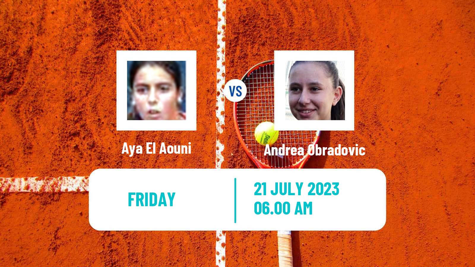Tennis ITF W15 Casablanca Women Aya El Aouni - Andrea Obradovic
