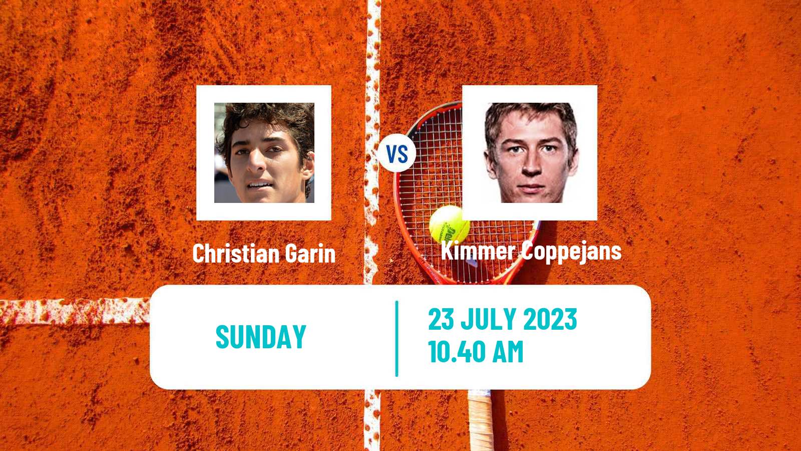 Tennis ATP Hamburg Christian Garin - Kimmer Coppejans