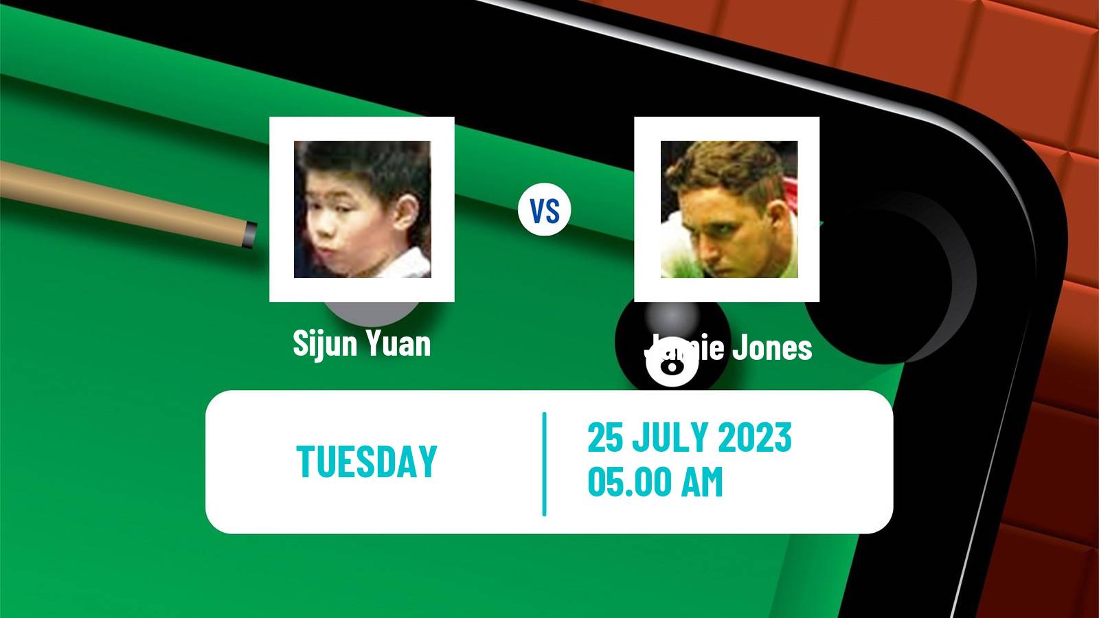 Snooker European Masters Sijun Yuan - Jamie Jones