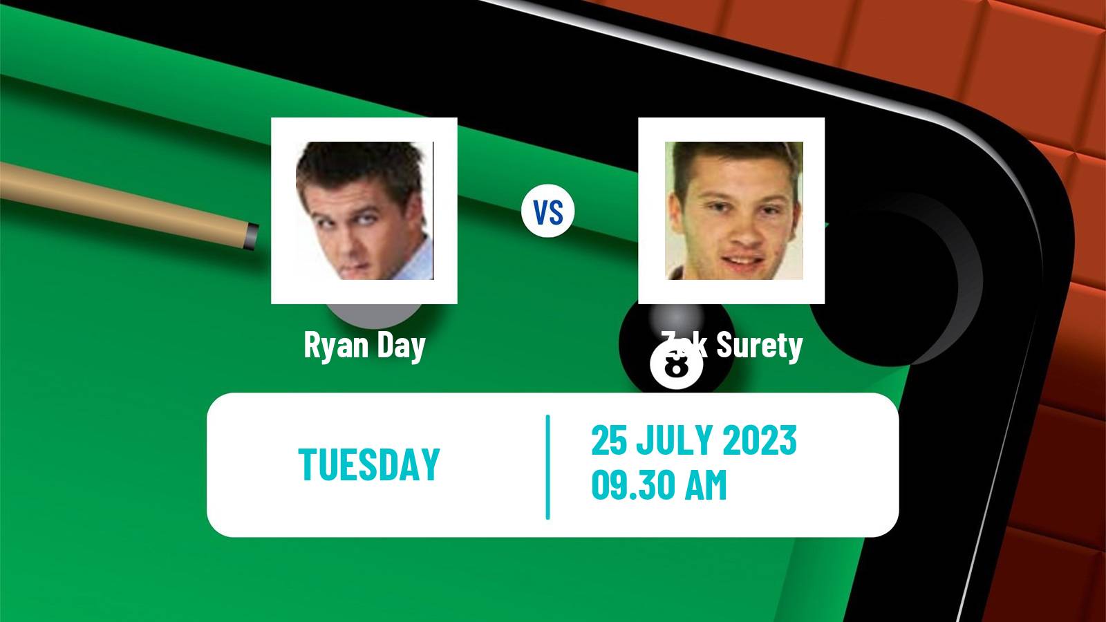 Snooker European Masters Ryan Day - Zak Surety