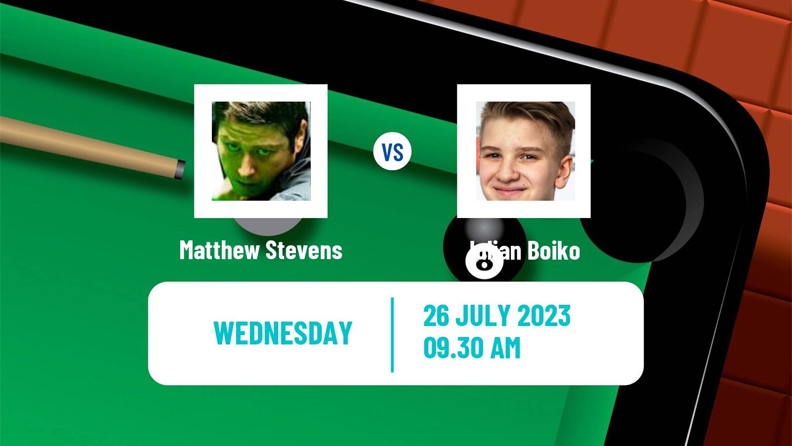 Snooker European Masters Matthew Stevens - Iulian Boiko