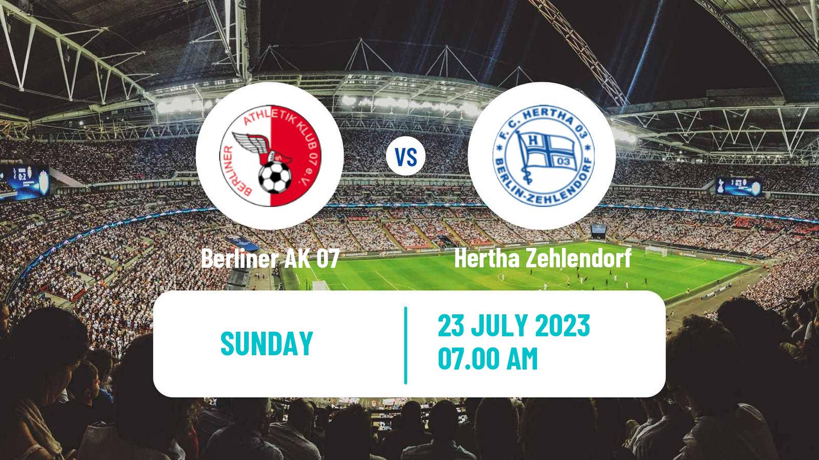 Soccer Club Friendly Berliner AK 07 - Hertha Zehlendorf