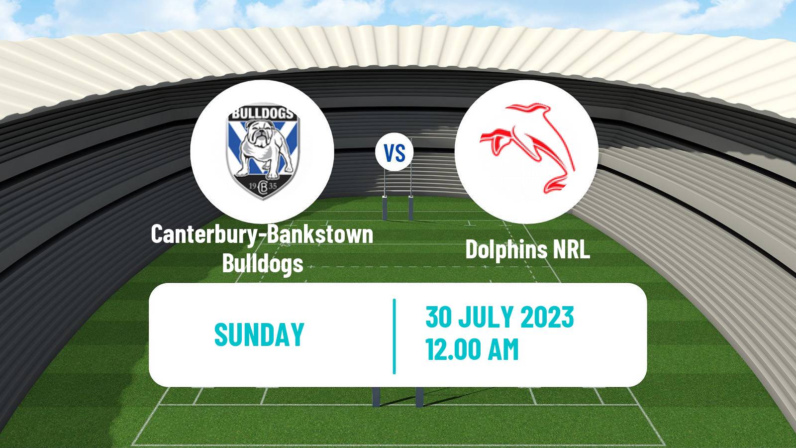 Rugby league Australian NRL Canterbury-Bankstown Bulldogs - Dolphins