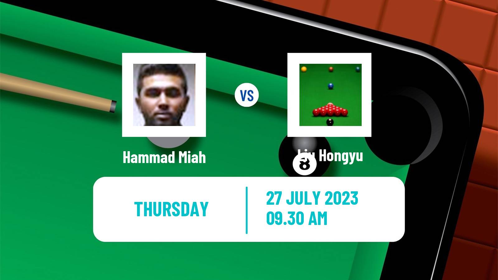 Snooker European Masters Hammad Miah - Liu Hongyu