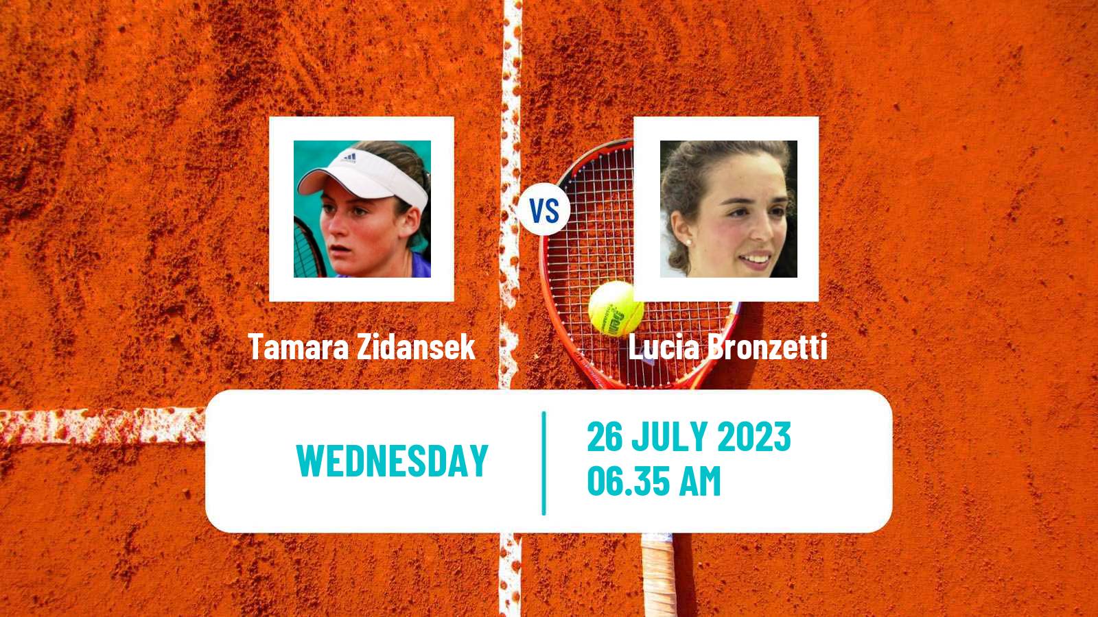 Tennis WTA Lausanne Tamara Zidansek - Lucia Bronzetti