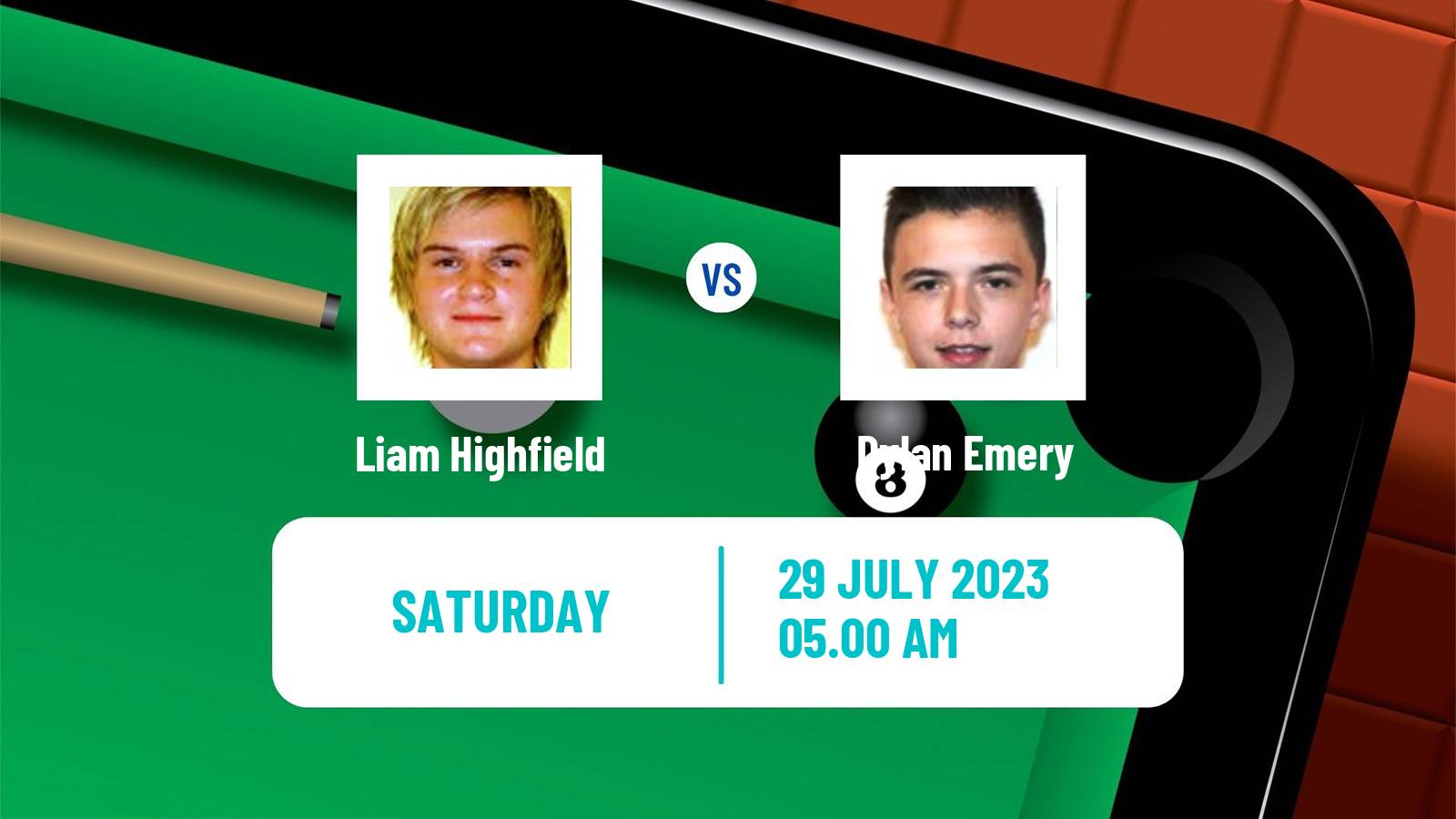 Snooker European Masters Liam Highfield - Dylan Emery
