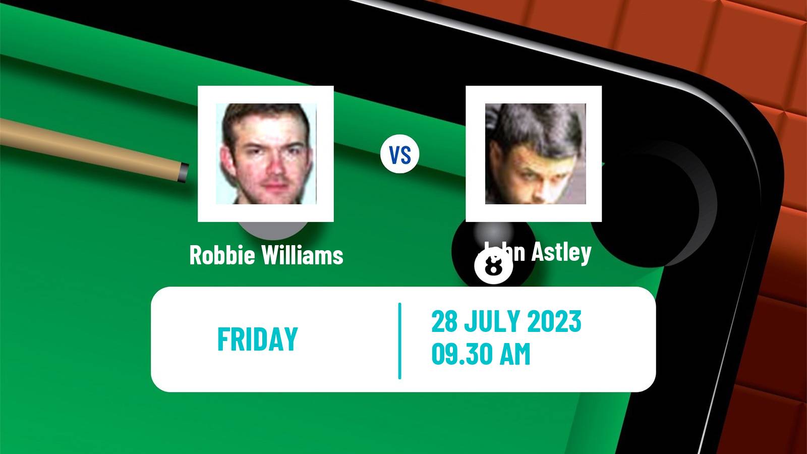 Snooker European Masters Robbie Williams - John Astley