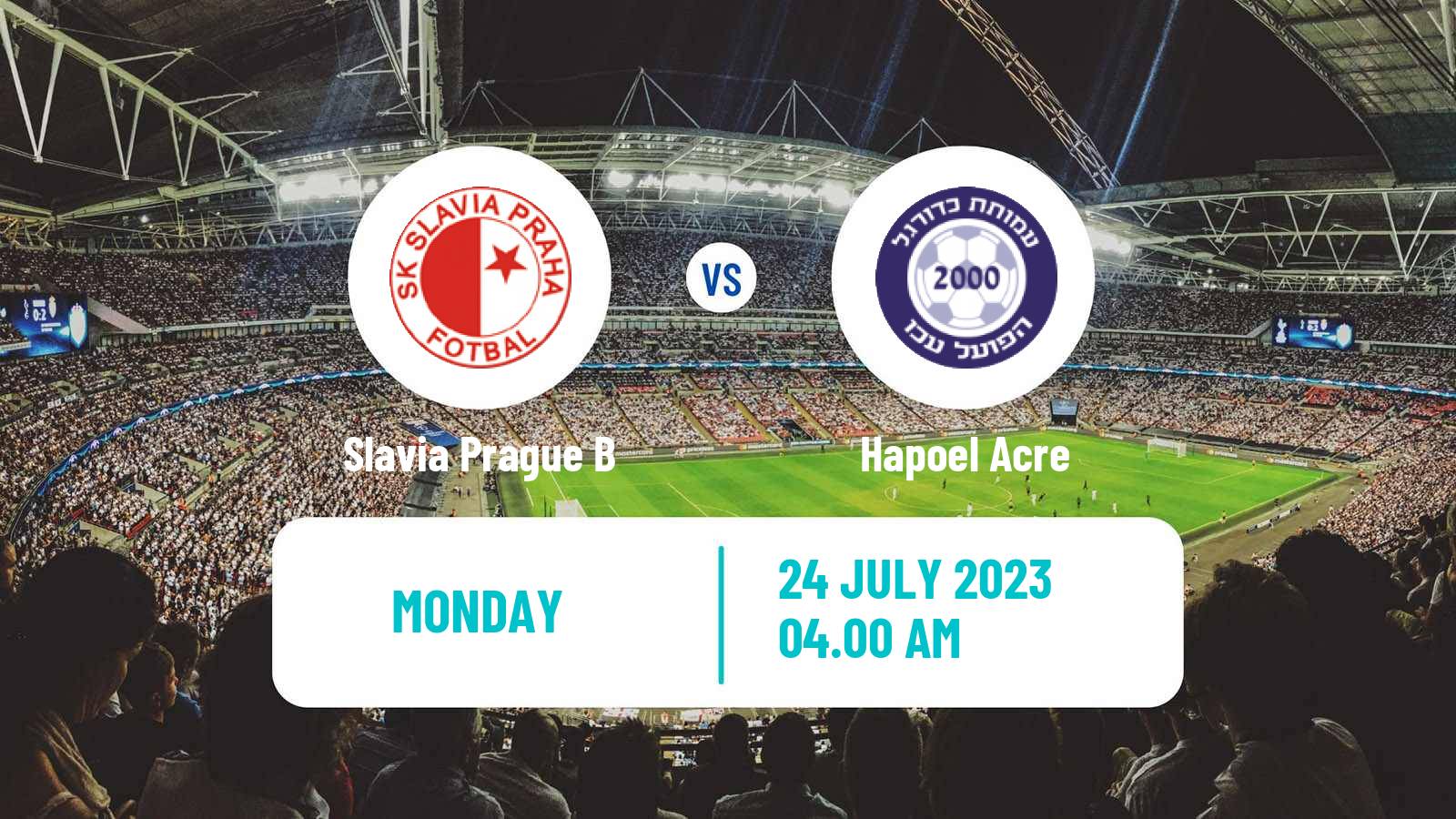 Soccer Club Friendly Slavia Prague B - Hapoel Acre