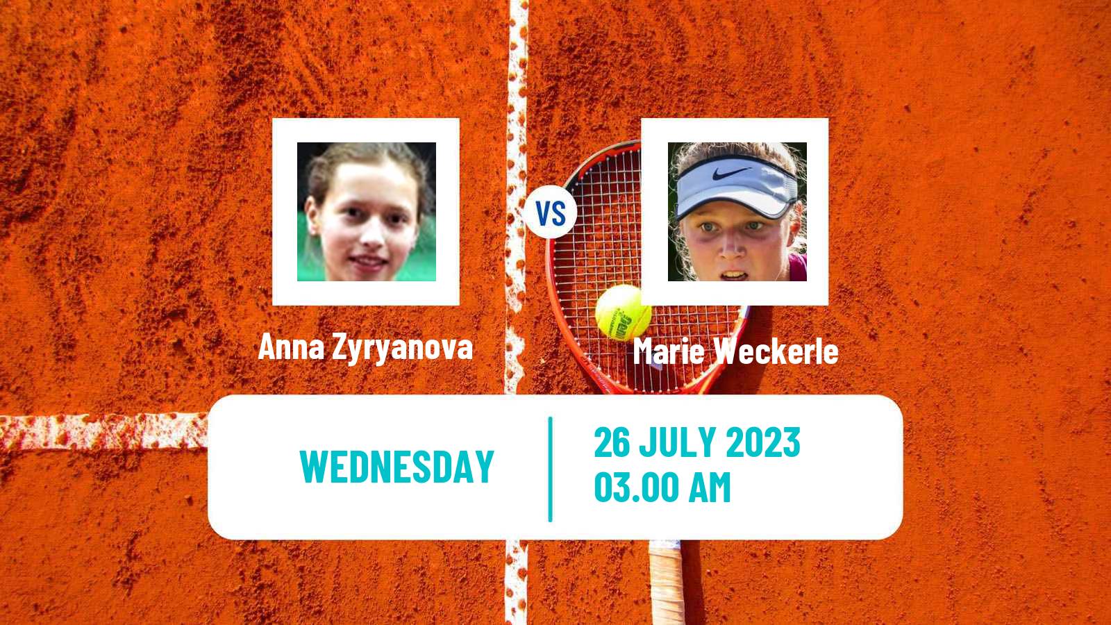 Tennis ITF W15 Vejle Women Anna Zyryanova - Marie Weckerle