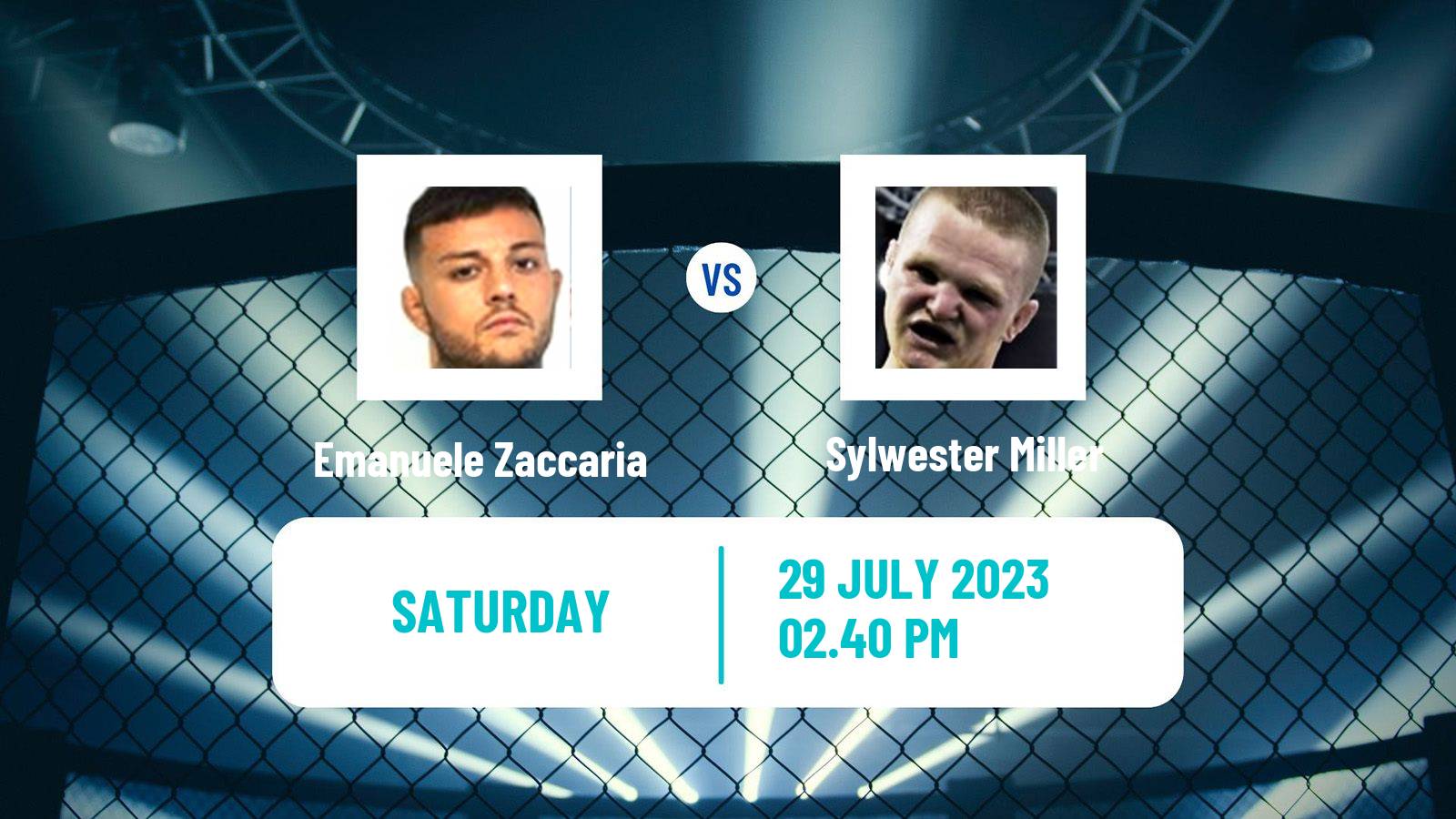 MMA Bantamweight Cage Warriors Men Emanuele Zaccaria - Sylwester Miller