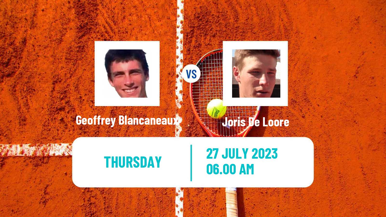 Tennis Zug Challenger Men Geoffrey Blancaneaux - Joris De Loore