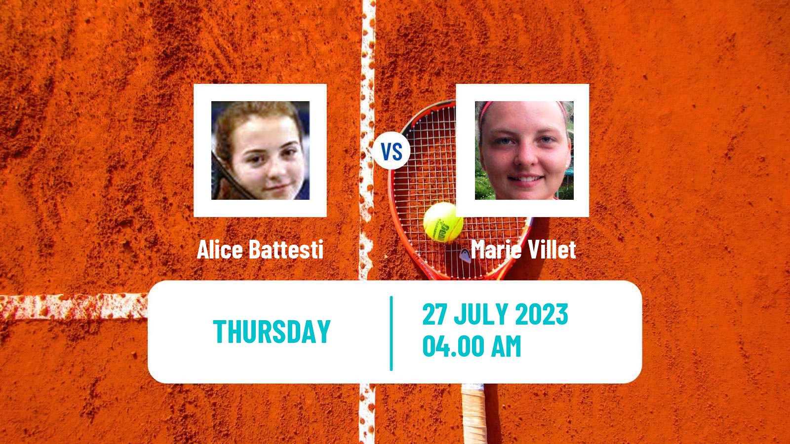 Tennis ITF W15 Monastir 25 Women Alice Battesti - Marie Villet