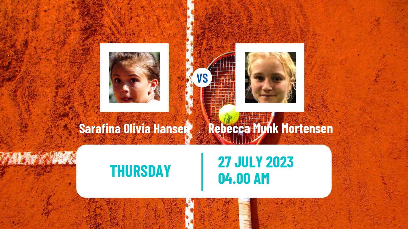 Tennis ITF W15 Vejle Women Sarafina Olivia Hansen - Rebecca Munk Mortensen