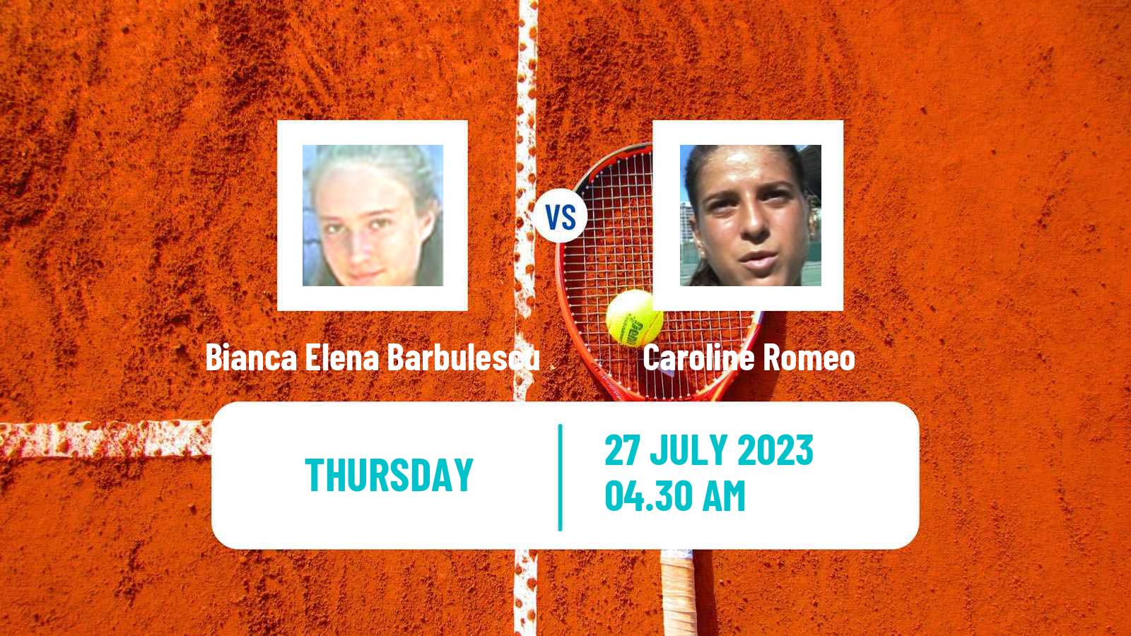 Tennis ITF W15 Monastir 25 Women Bianca Elena Barbulescu - Caroline Romeo