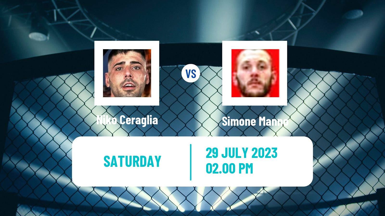 MMA Catchweight Cage Warriors Men Niko Ceraglia - Simone Manno